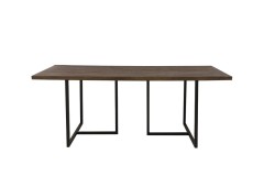 DINING TABLE CHISA BROWN BLACK METAL LEG - DINING TABLES